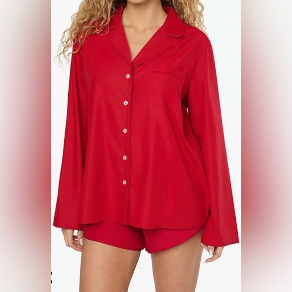 NWT WeWoreWhat Classic Pajama Set in Scarlett